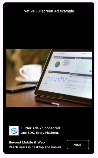 Fullscreen ad format preview with immersive layout